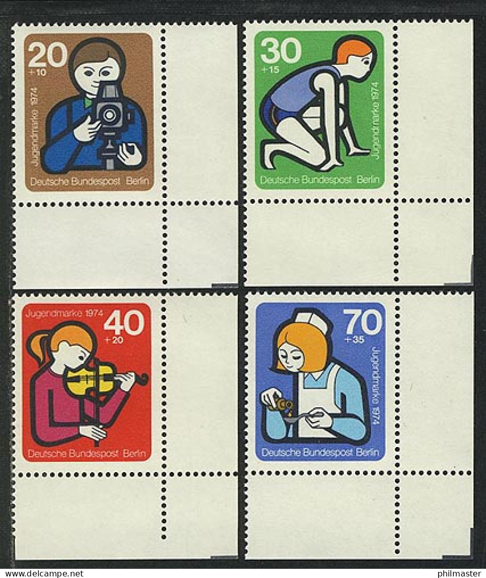 468-471 Jugendarbeit 1974, Ecke U.r. Satz ** - Unused Stamps
