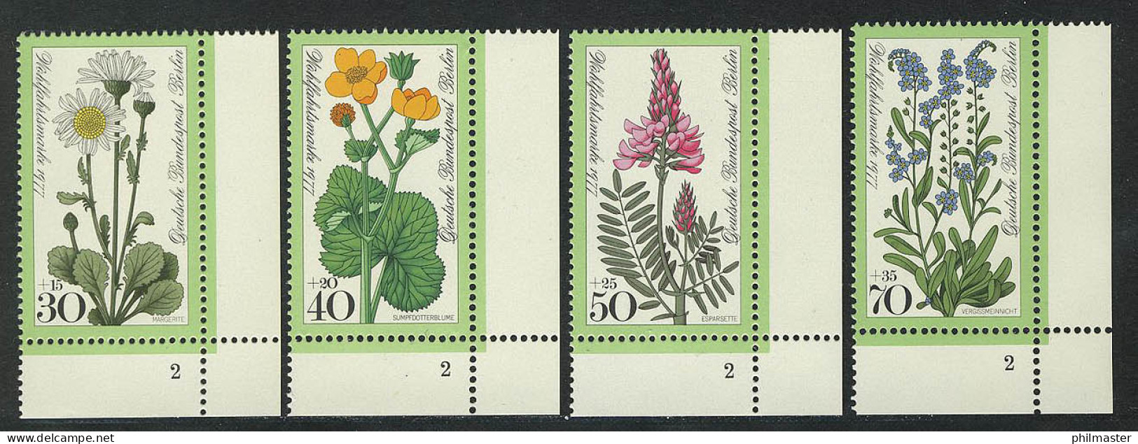 556-559 Wofa Wiesenblumen 1977, FN2 Satz ** - Unused Stamps