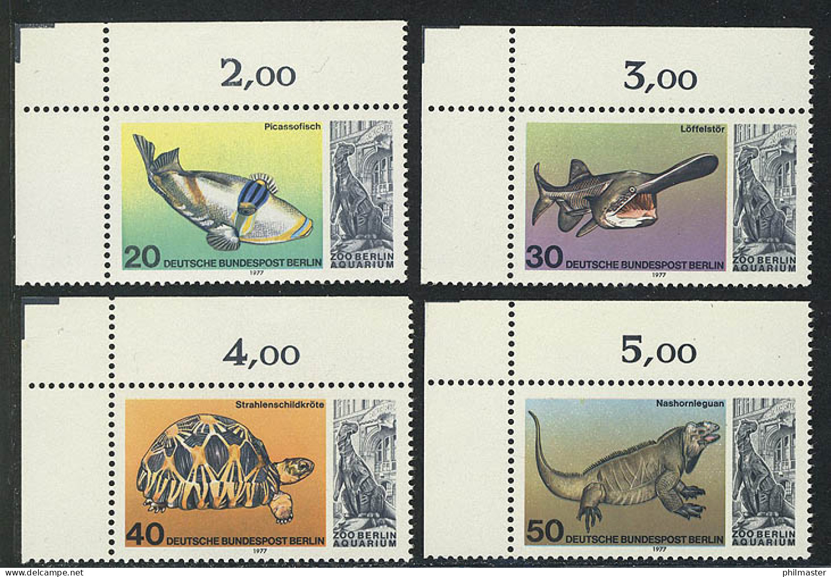 552-555 Aquarium Im Berliner Zoo 1977, Ecke O.l. Satz ** - Unused Stamps