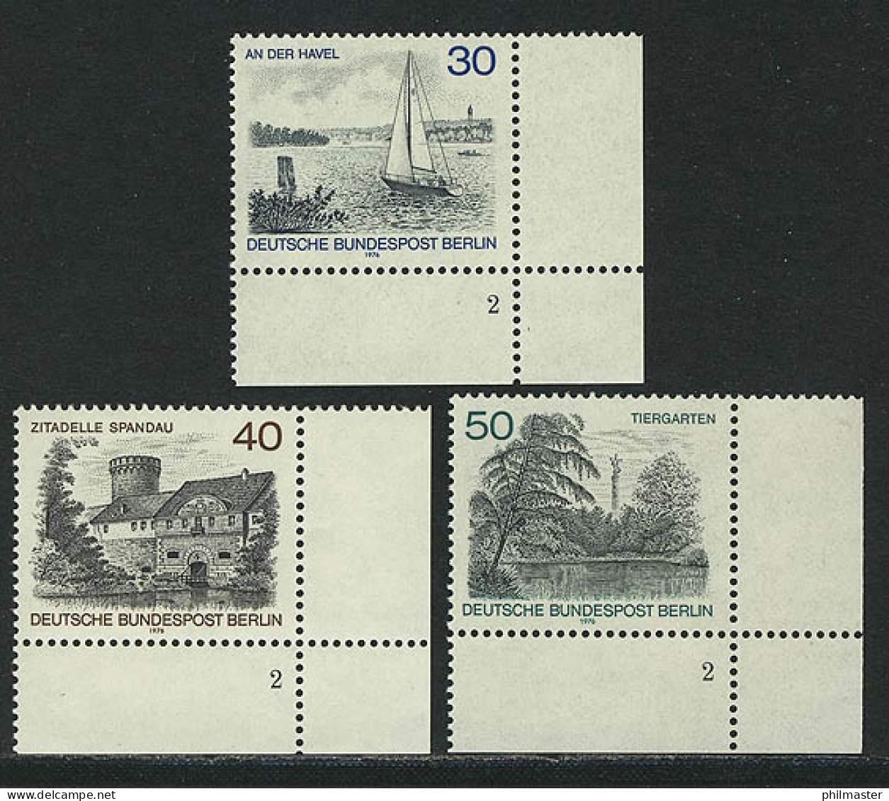 529-531 Berlin-Ansichten 1976, FN2 Satz ** - Unused Stamps