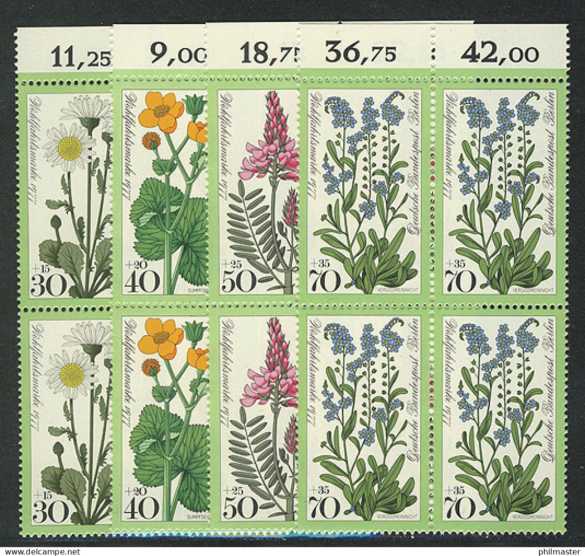 556-559 Wofa Wiesenblumen 1977, OR-Vbl Satz ** - Unused Stamps