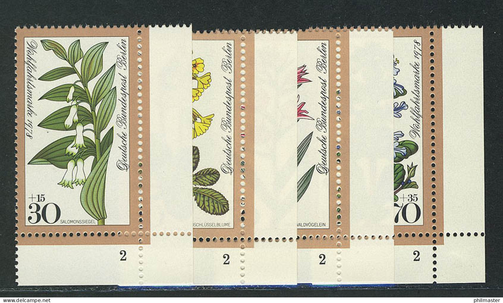 573-576 Wofa Waldblumen 1978, FN2 Satz ** - Unused Stamps