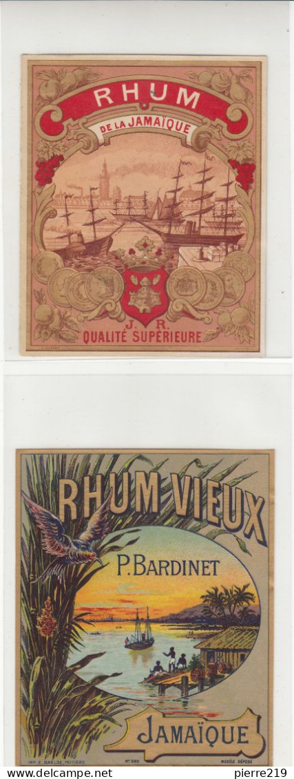 Deux Etiquettes Rhum Vieux Jamaique - Alcoholes Y Licores