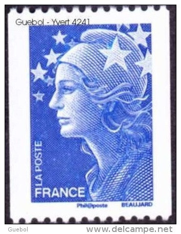France Marianne De Beaujard N° 4241 ** Roulette Gommée De 20 Grammes, Pour La CEE Le Bleu - 2008-2013 Marianne Of Beaujard