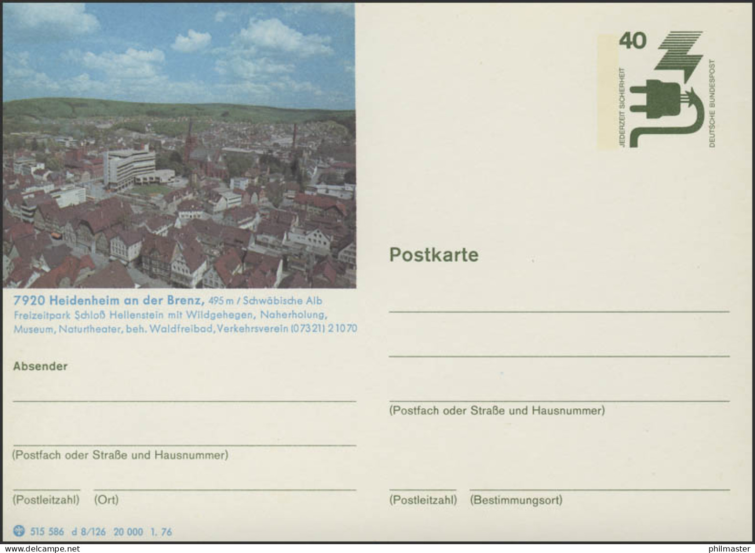 P120-d8/126 7920 Heidenheim/Brenz, Panorama, ** - Cartes Postales Illustrées - Neuves