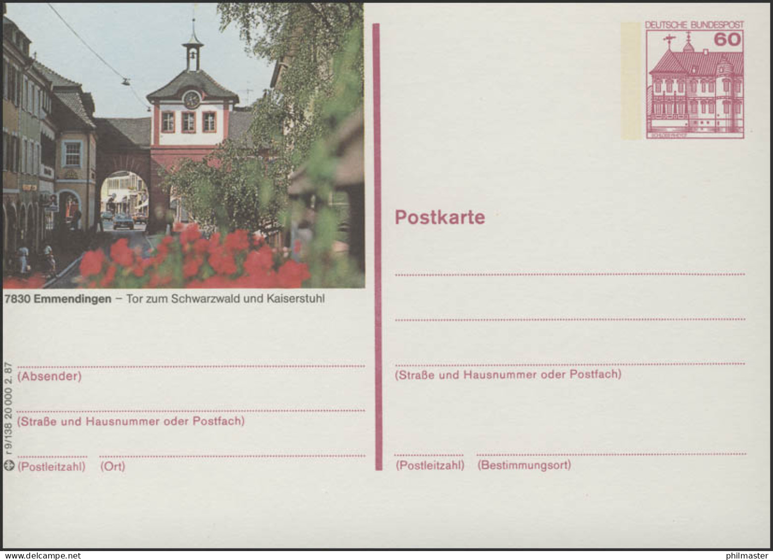 P138-r9/138 7830 Emmendingen, Stadttor, ** - Cartes Postales Illustrées - Neuves