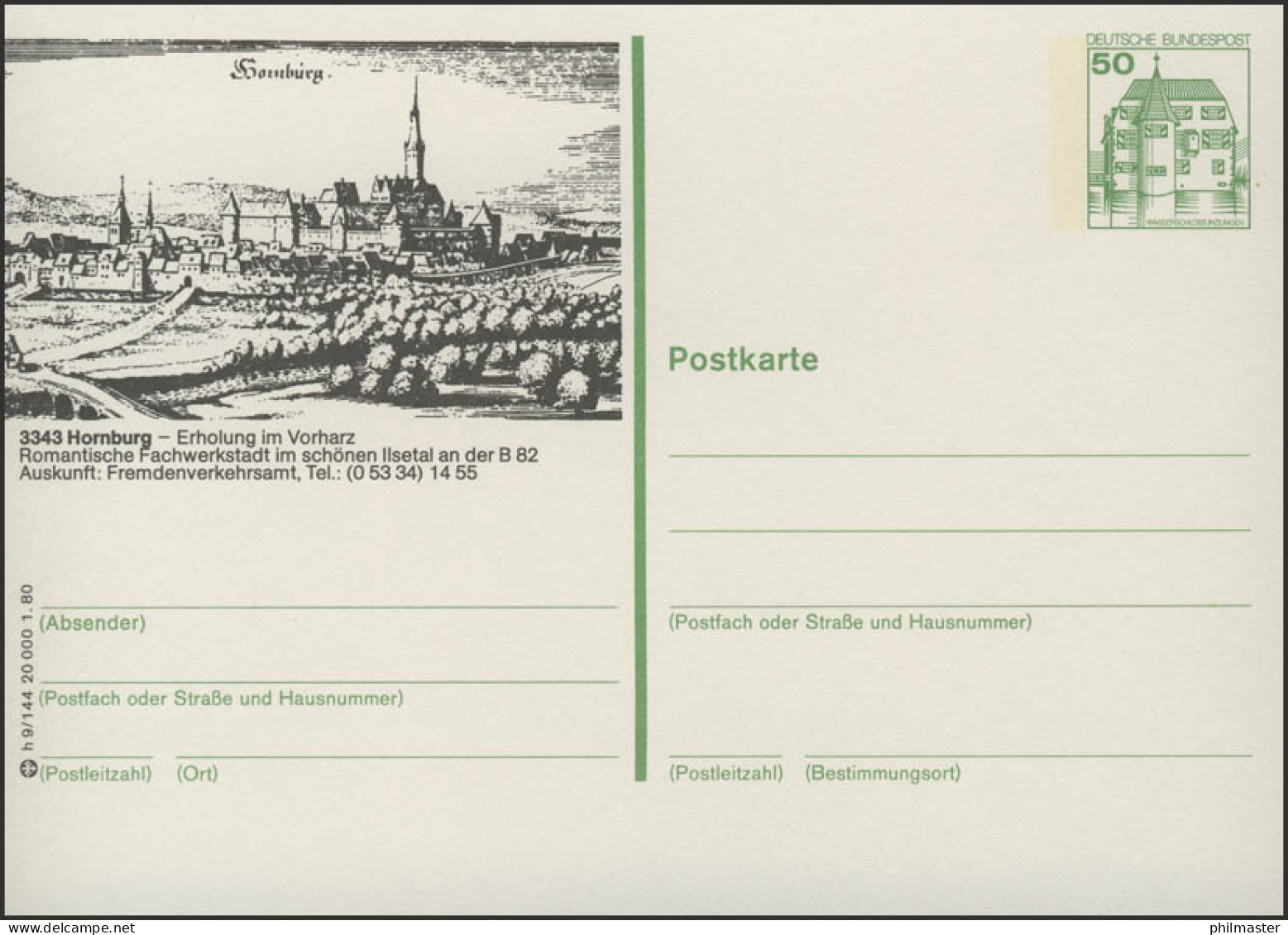 P130-h9/144 3343 Homburg, Ansicht Nach Einmem Stich, ** - Illustrated Postcards - Mint