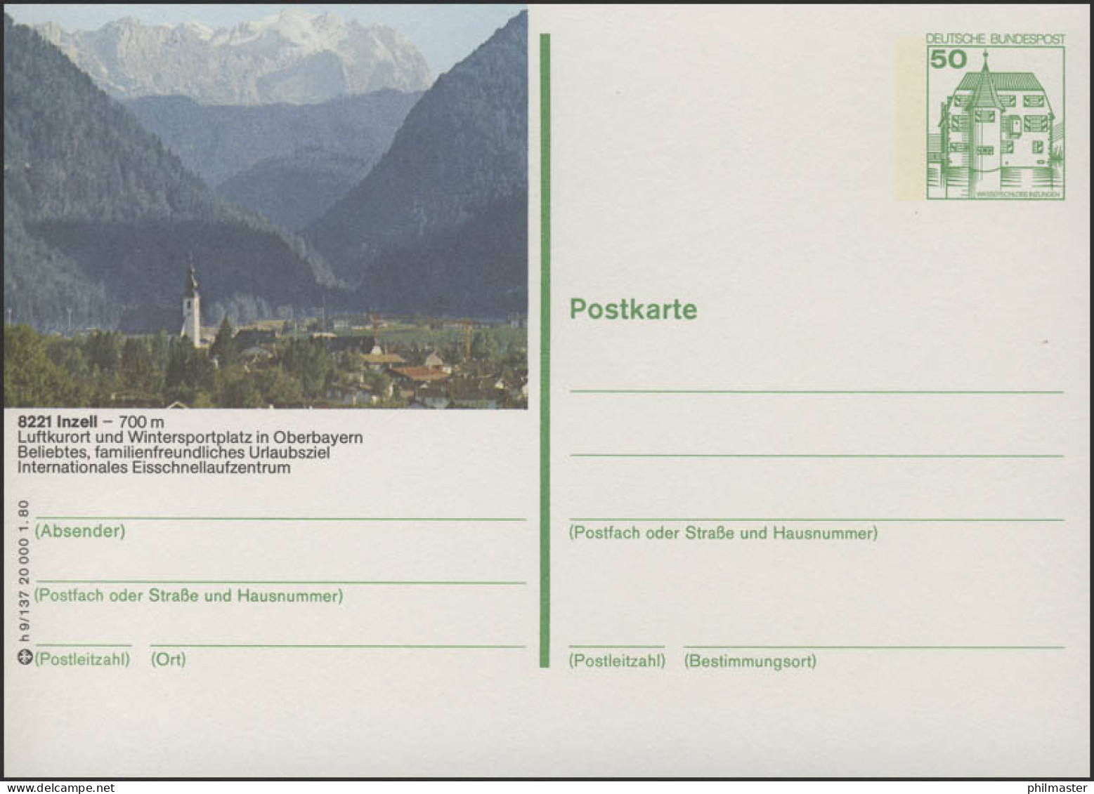 P130-h9/137 8221 Inzell, Teilansicht Mit Bergen, ** - Cartes Postales Illustrées - Neuves