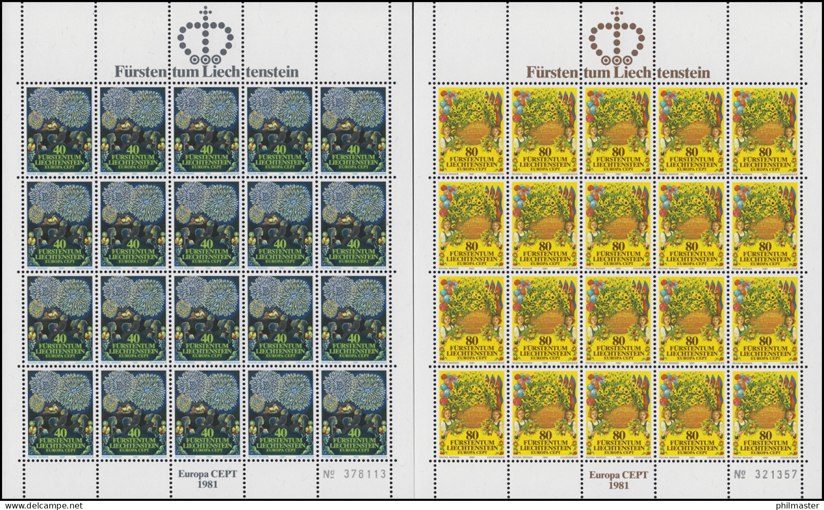 764-765 Europa /CEPT - Folklore 1981, Kleinbogen-Satz ** - Unused Stamps