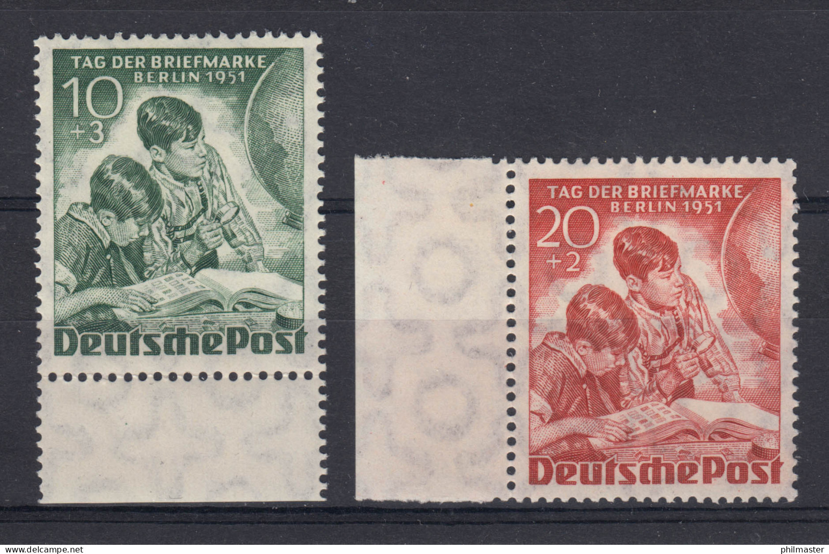 80-81 Tag Der Briefmarke 1951 -  Satz **, Beide Tief Geprüft Schlegel - Nuovi