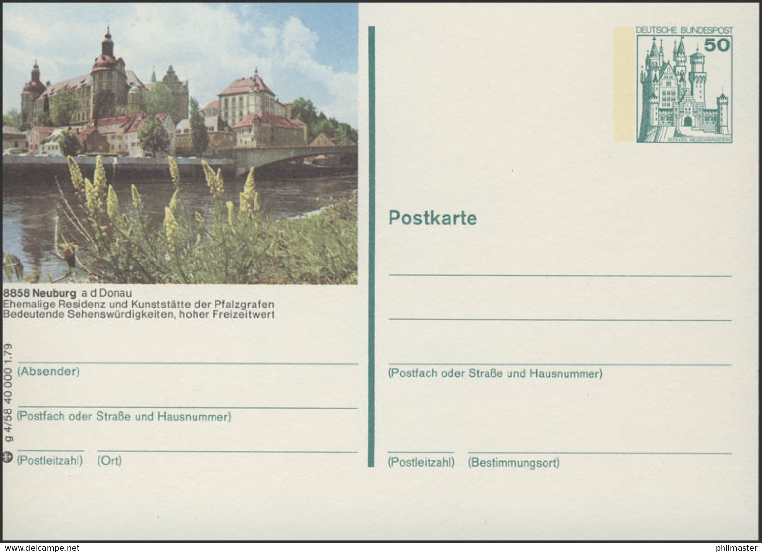 P129-g4/058 - 8858 Neuburg/Doanau, Schloß Neuburg ** - Illustrated Postcards - Mint
