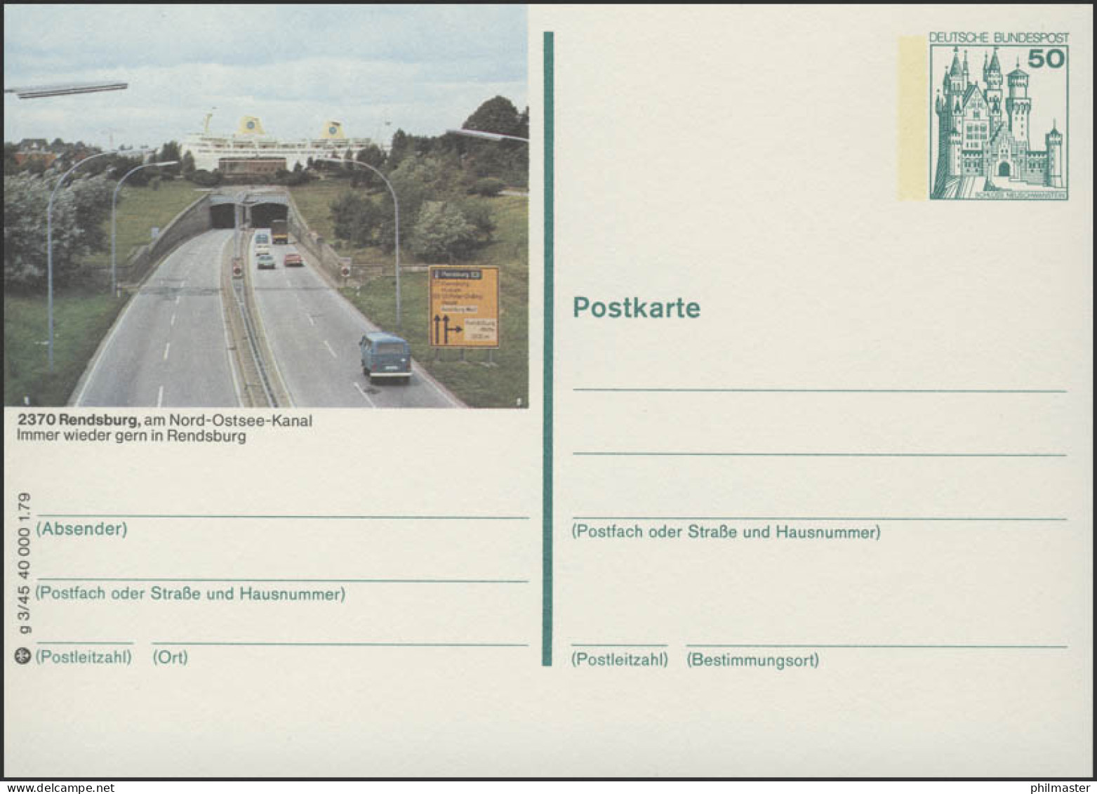 P129-g3/045 - 2370 Rendsburg, Tunnel Mit Hochseeschiff ** - Cartes Postales Illustrées - Neuves