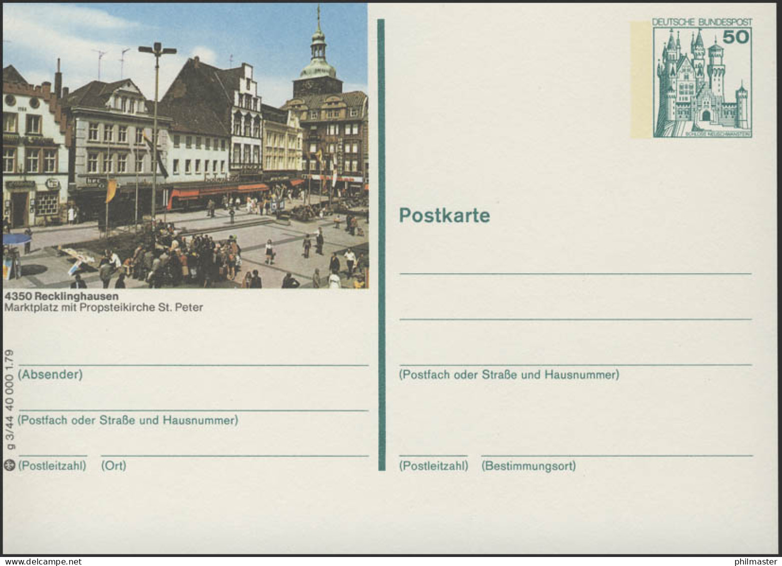 P129-g3/044 - 4350 Recklinghausen, Marktplatz ** - Cartes Postales Illustrées - Neuves