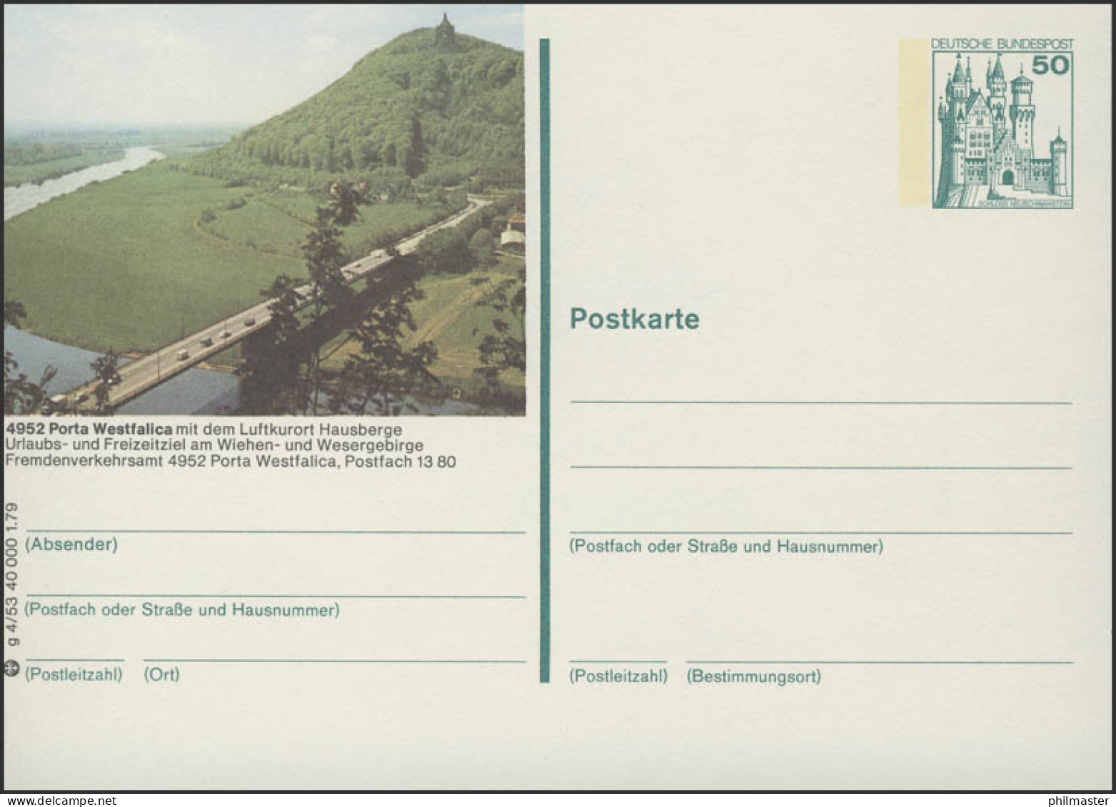 P129-g4/053 - 4952 Porta Westfalica, Weserlandschaft ** - Cartes Postales Illustrées - Neuves