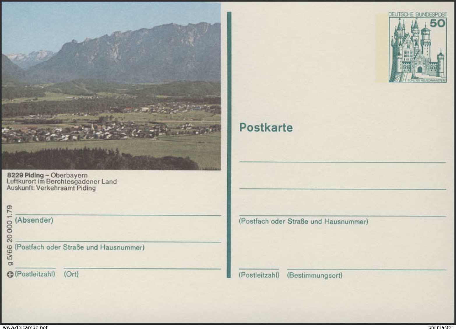 P129-g5/066 - 8229 Piding, Ortsansicht Mit Bergen ** - Geïllustreerde Postkaarten - Ongebruikt