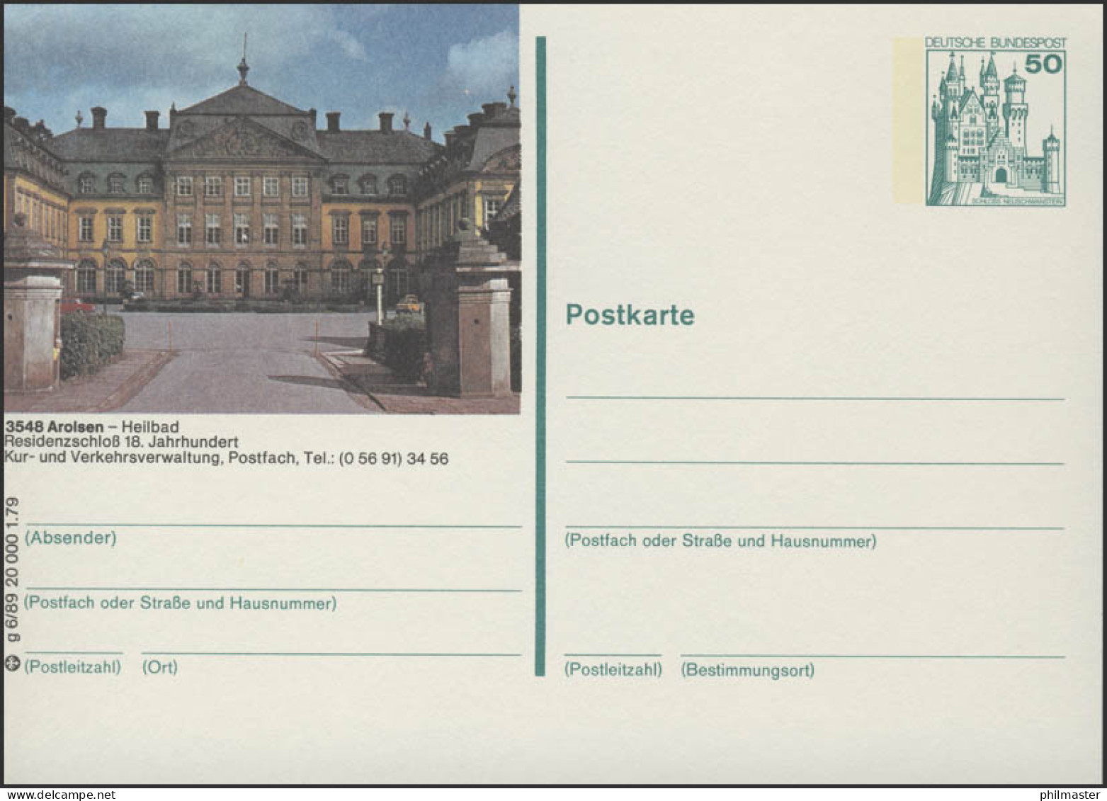 P129-g6/089 - Arolsen, Residenzschloß ** - Cartes Postales Illustrées - Neuves