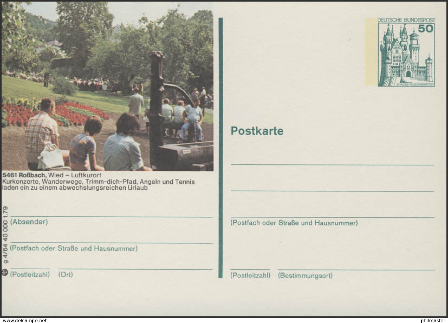 P129-g4/064 - 5461 Roßbach/Wied, Kurpark ** - Illustrated Postcards - Mint