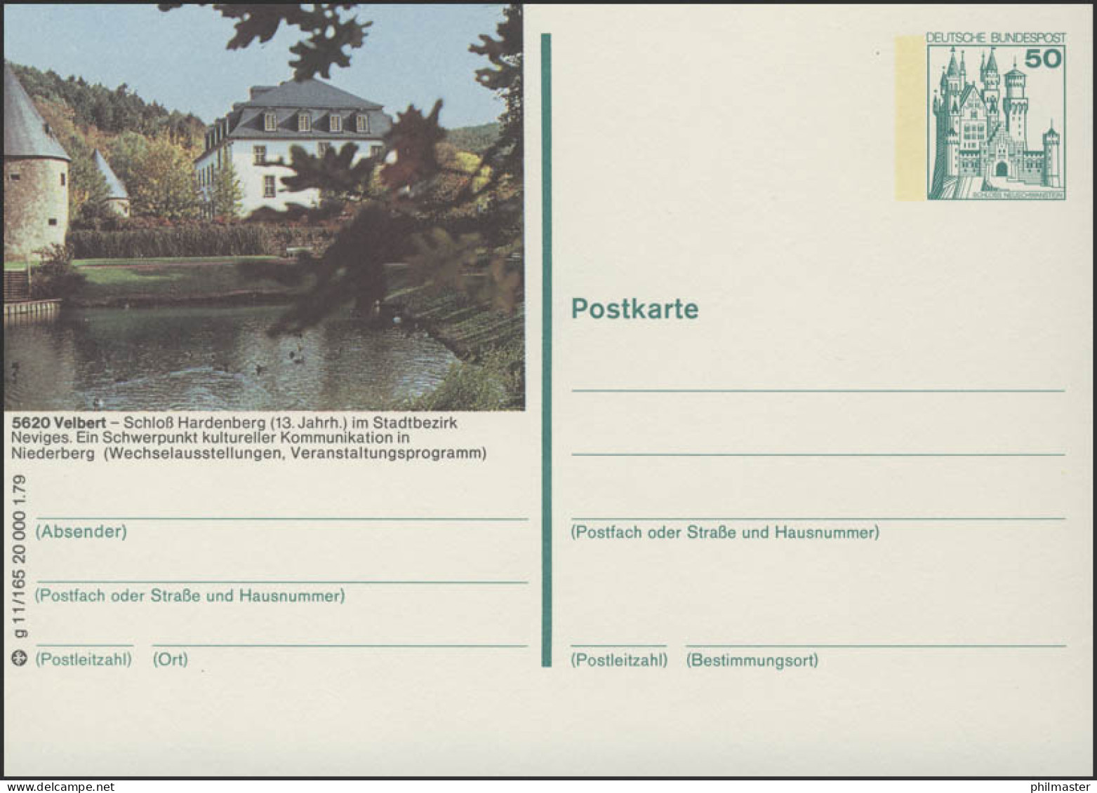 P129-g11/165 - 5620 Velbert, Schloß Hardenberg ** - Cartes Postales Illustrées - Neuves
