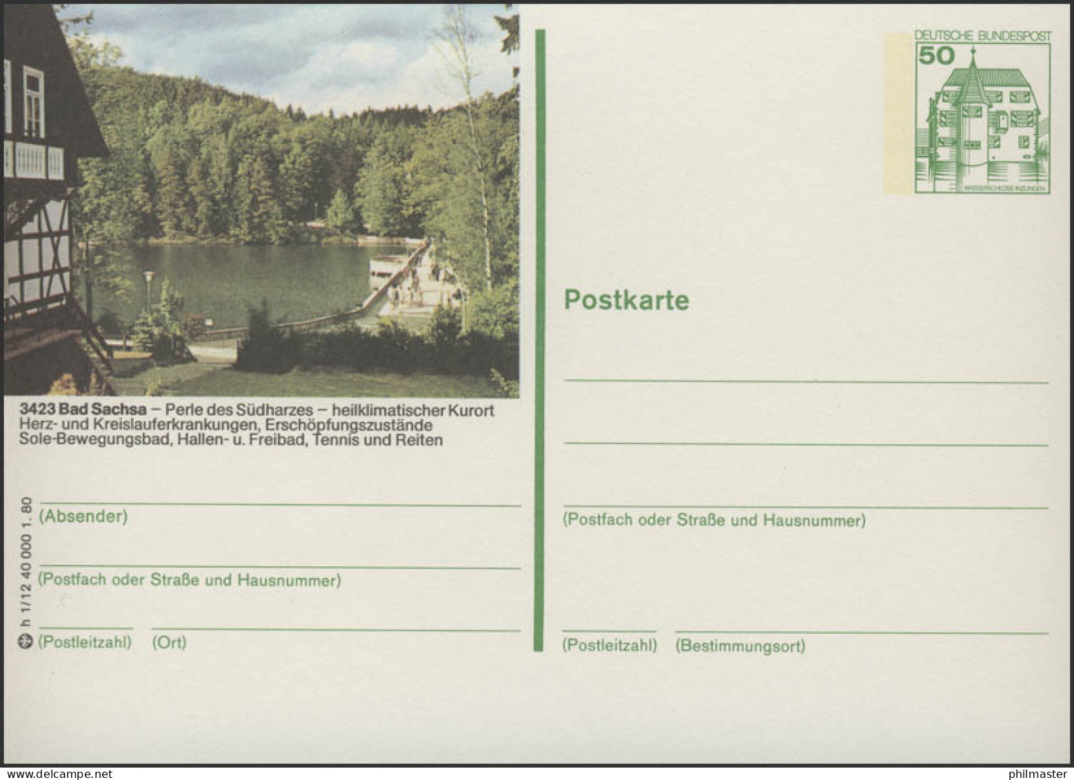 P130-h1/012 - 3423 Bad Sachsa, Wald Mit See ** - Bildpostkarten - Ungebraucht