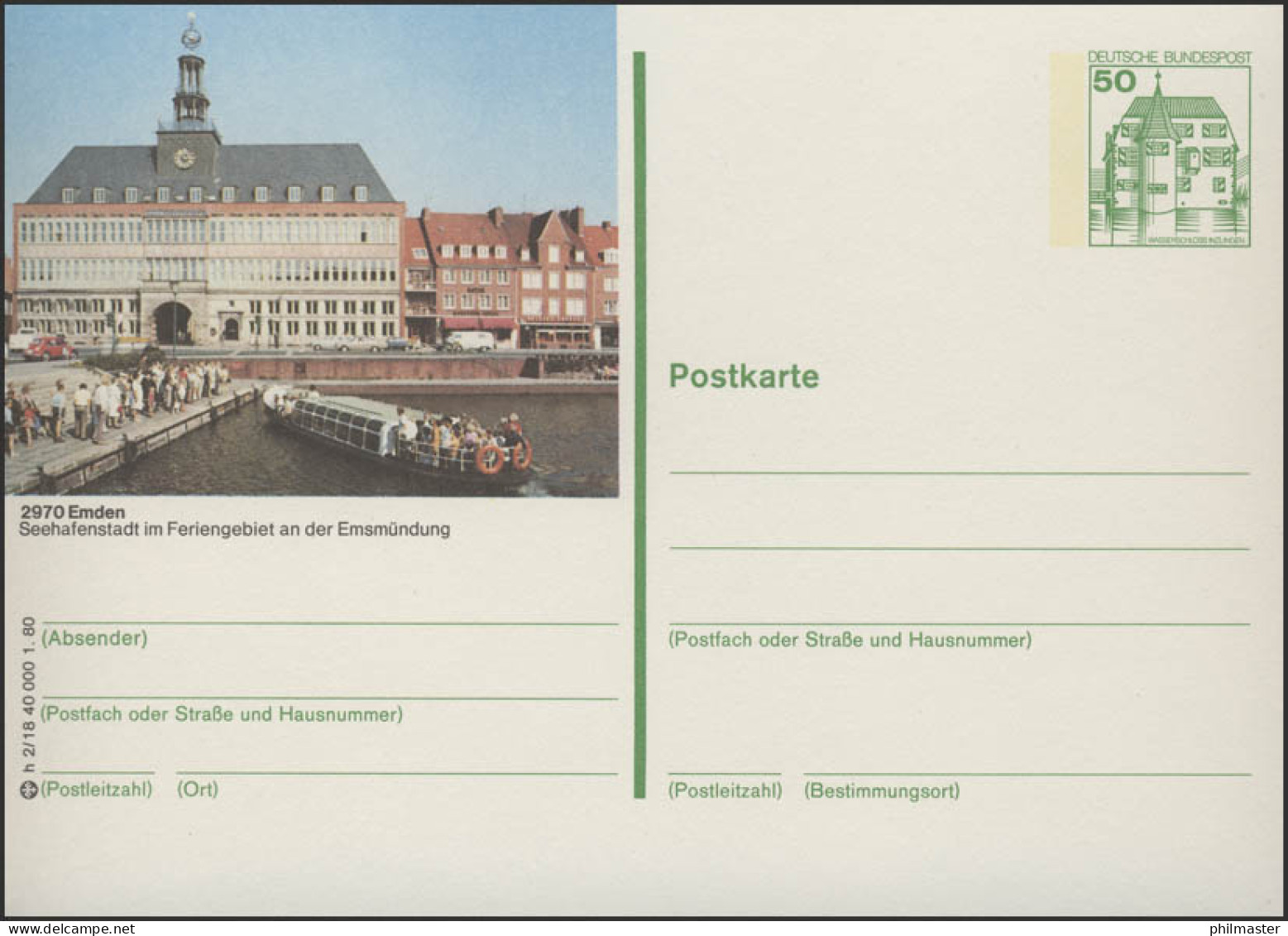 P130-h2/018 - 2970 Emden, Stadtansicht ** - Illustrated Postcards - Mint