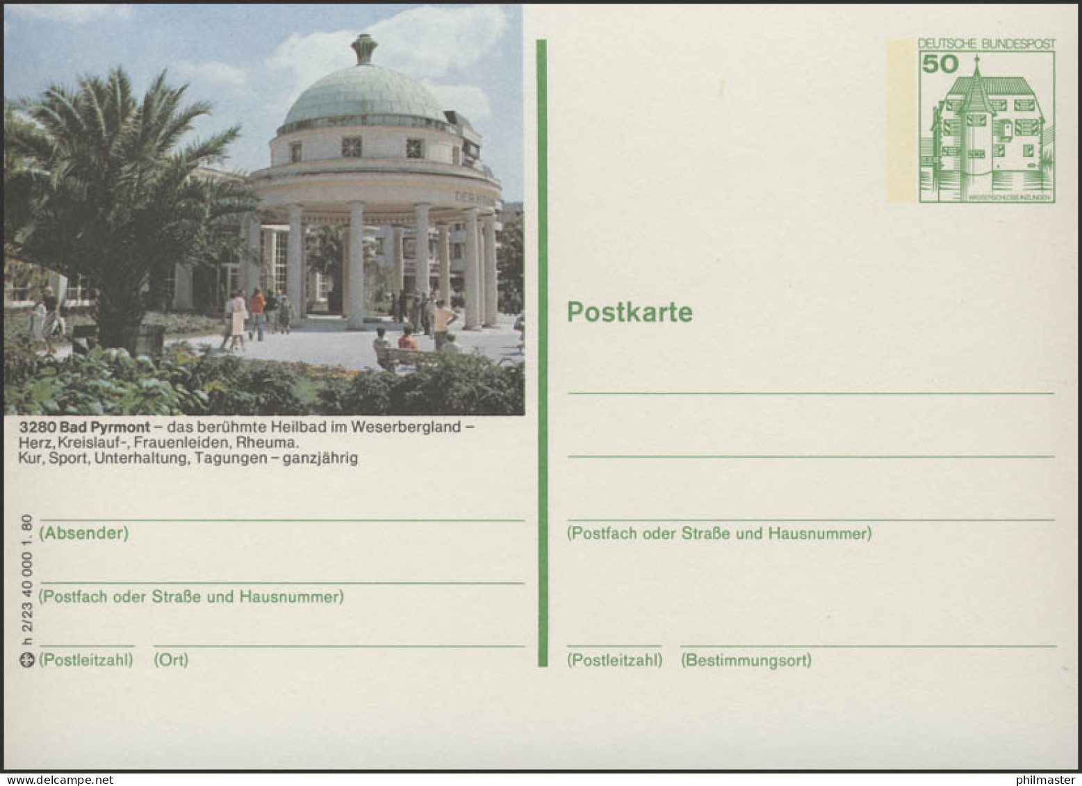 P130-h2/023 - 3280 Bad Pyrmont Eingang Zur Wandelhalle ** - Geïllustreerde Postkaarten - Ongebruikt