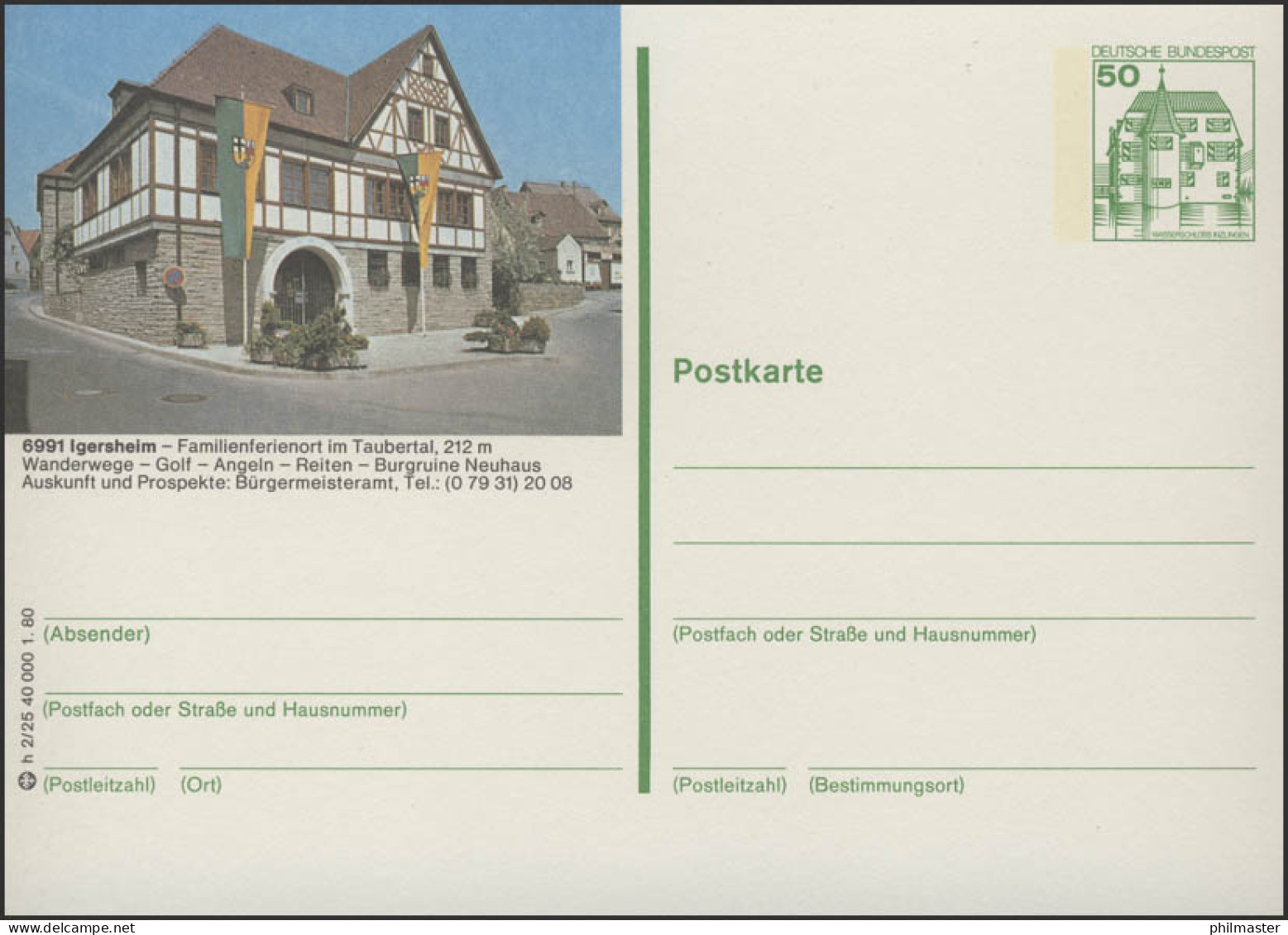 P130-h2/025 - 6991 Igersheim, Fachwerkhaus ** - Cartes Postales Illustrées - Neuves