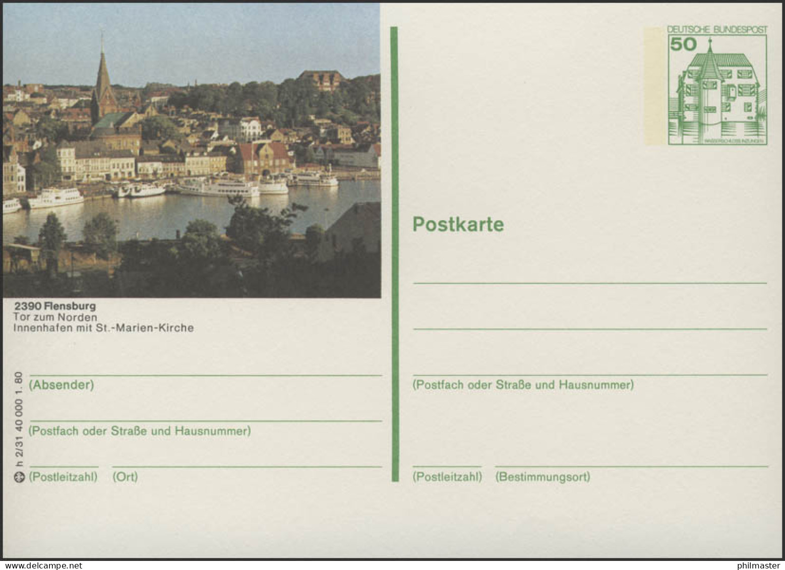 P130-h2/031 - 2390 Flensburg, Innenhafen ** - Cartes Postales Illustrées - Neuves