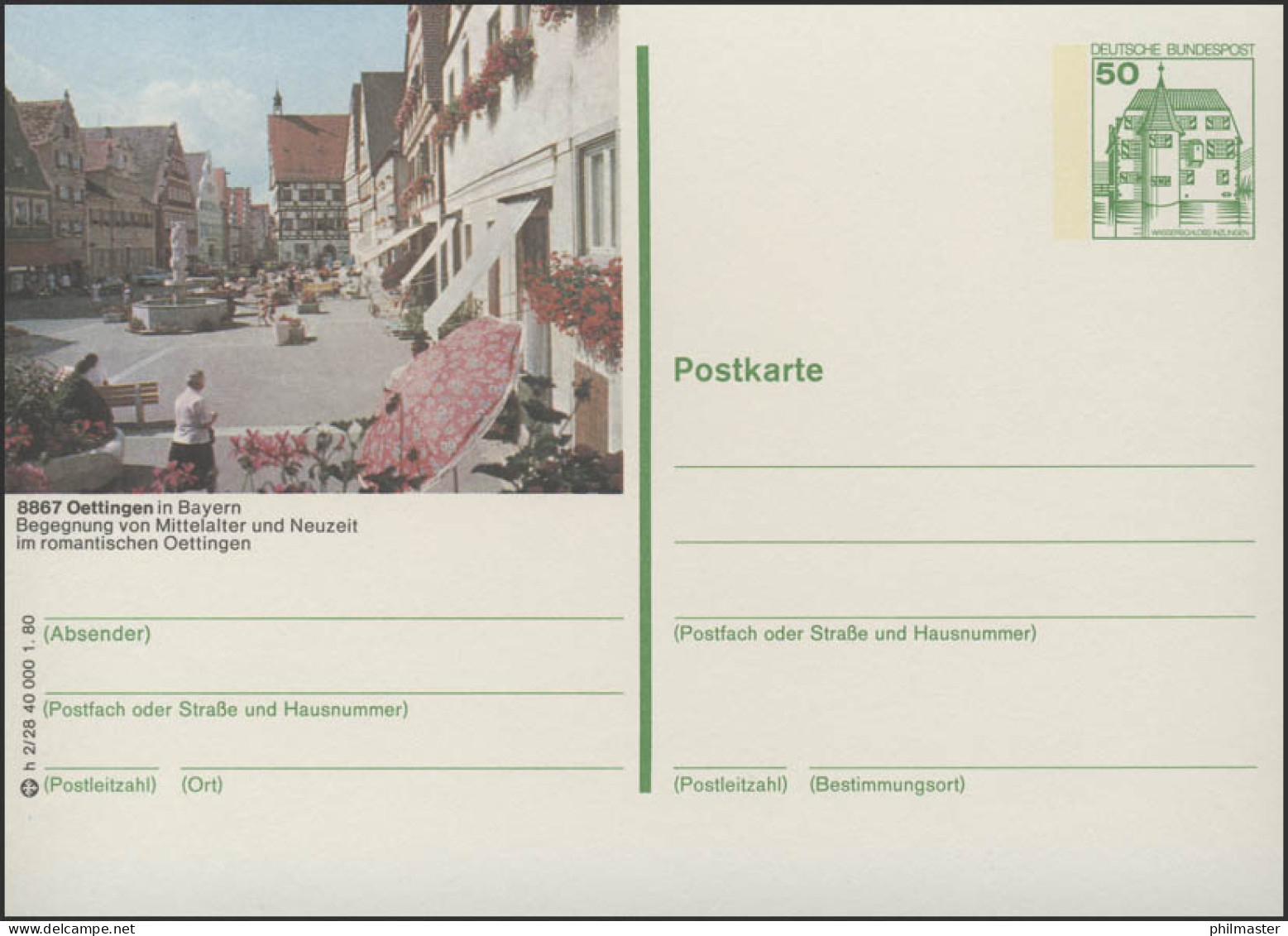 P130-h2/028 - 8867 Oettingen, Stadtansicht ** - Cartoline Illustrate - Nuovi