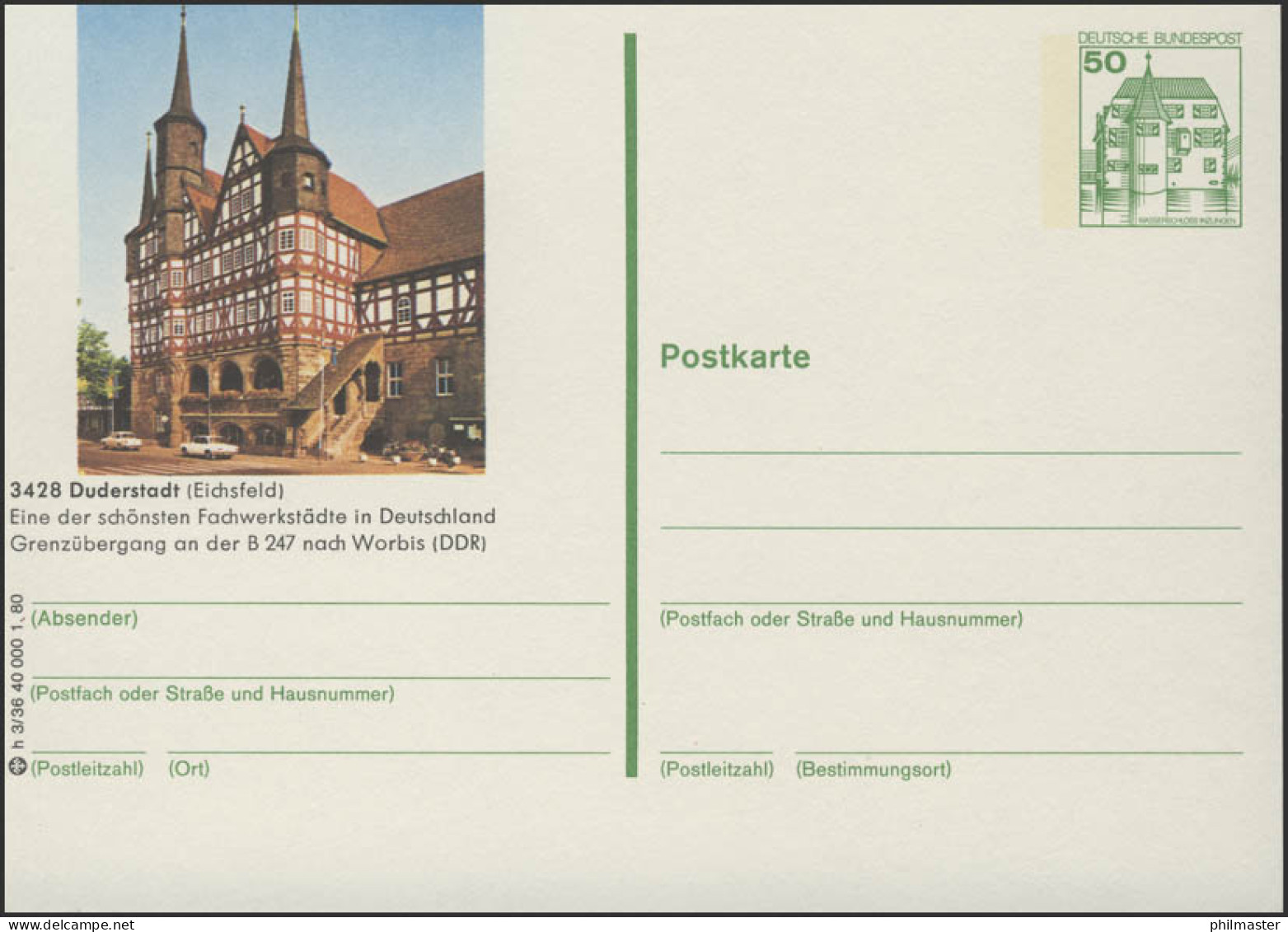 P130-h3/036 - 3428 Duderstadt, Fachwerkgebäude ** - Cartes Postales Illustrées - Neuves