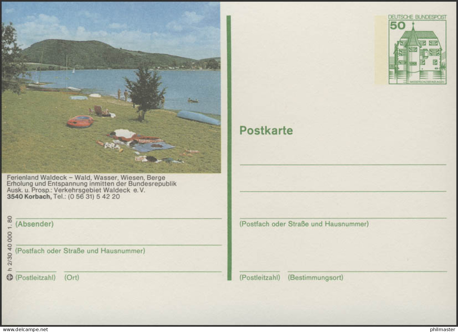 P130-h2/030 - 3540 Korbach, Wiese Mit See ** - Cartes Postales Illustrées - Neuves