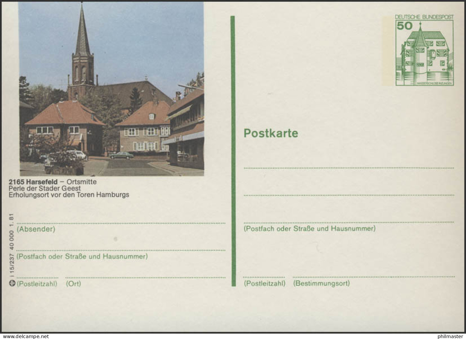 P134-i15/237 - 2165 Harsefeld, Marktplatz ** - Illustrated Postcards - Mint