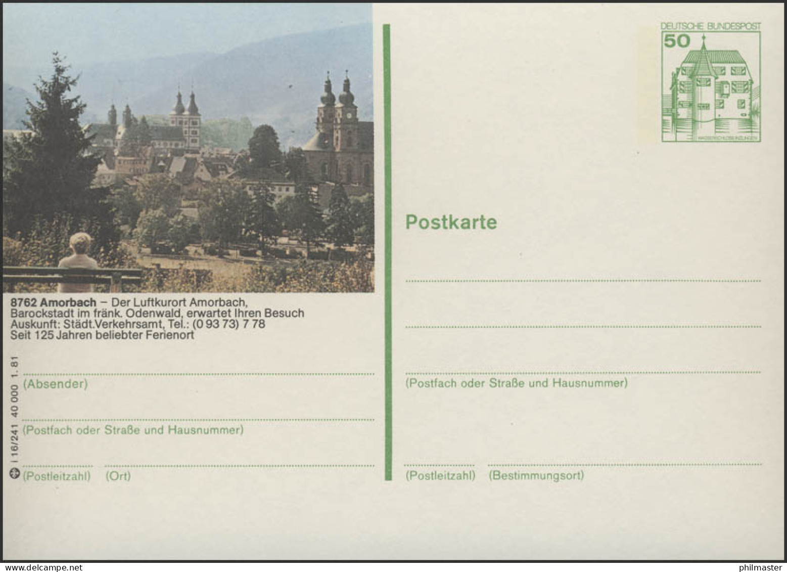 P134-i16/241 - 8762 Amorbach, Teilansicht ** - Illustrated Postcards - Mint