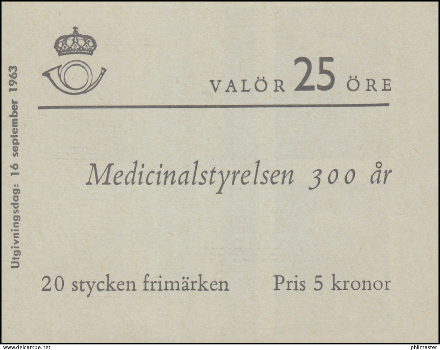 Markenheftchen Schwedisches Reichsgesundheitsamt 25 Öre 20x 508D, ** - Ohne Zuordnung