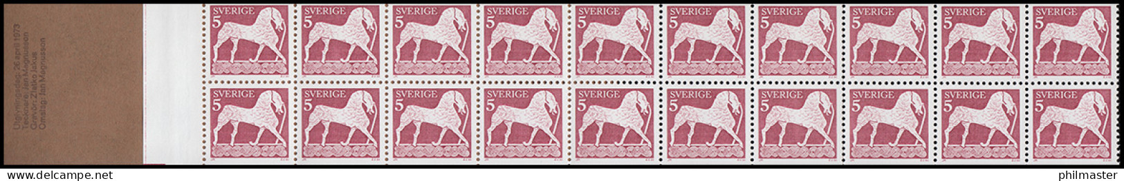 Markenheftchen Pferd - Papier Normal 20x 799xD, Mit Zählbalken, ** - Unclassified