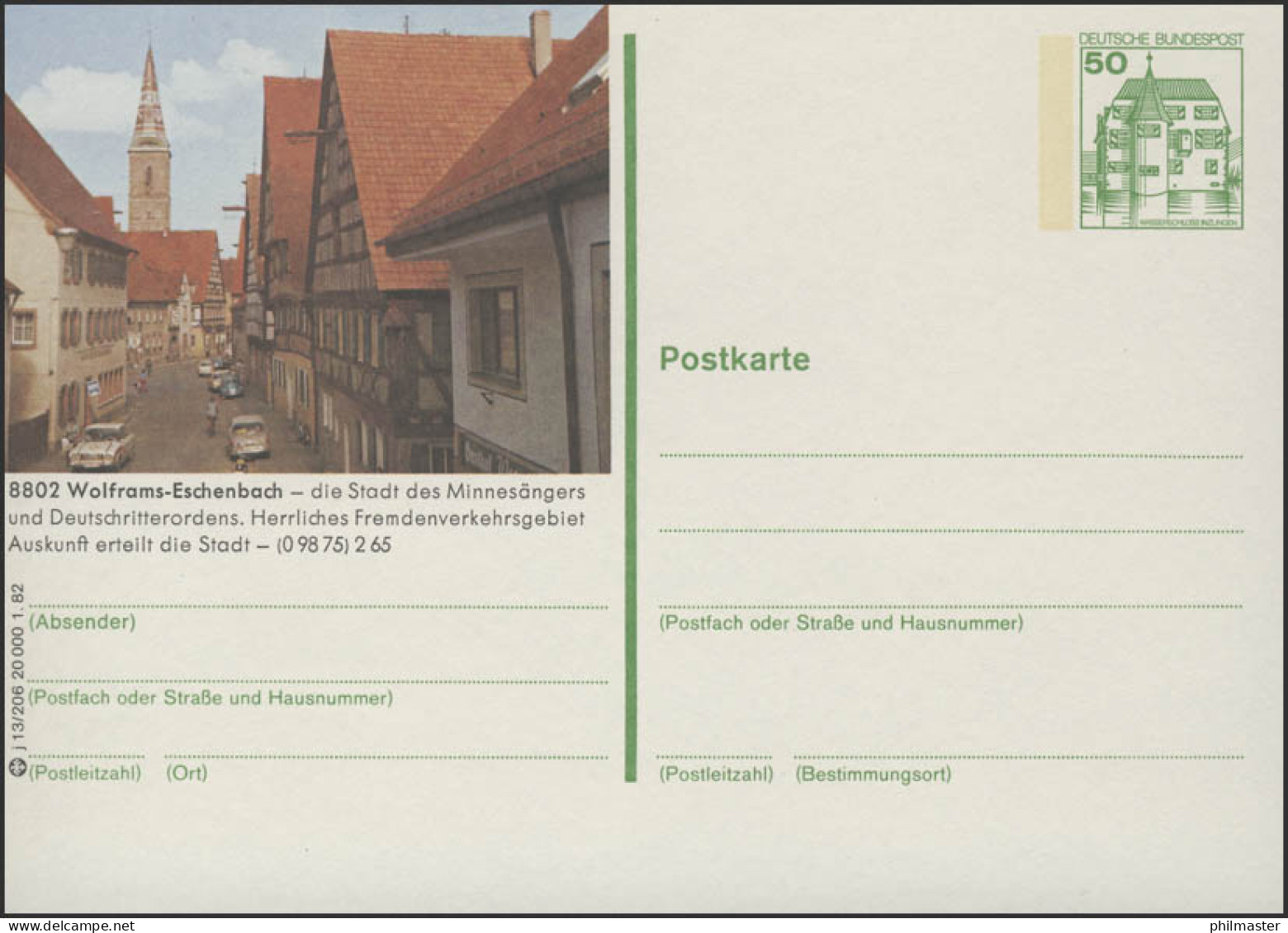 P134-j13/206 - 8802 Wolframs-Eschenbach, Stadtansicht ** - Illustrated Postcards - Mint