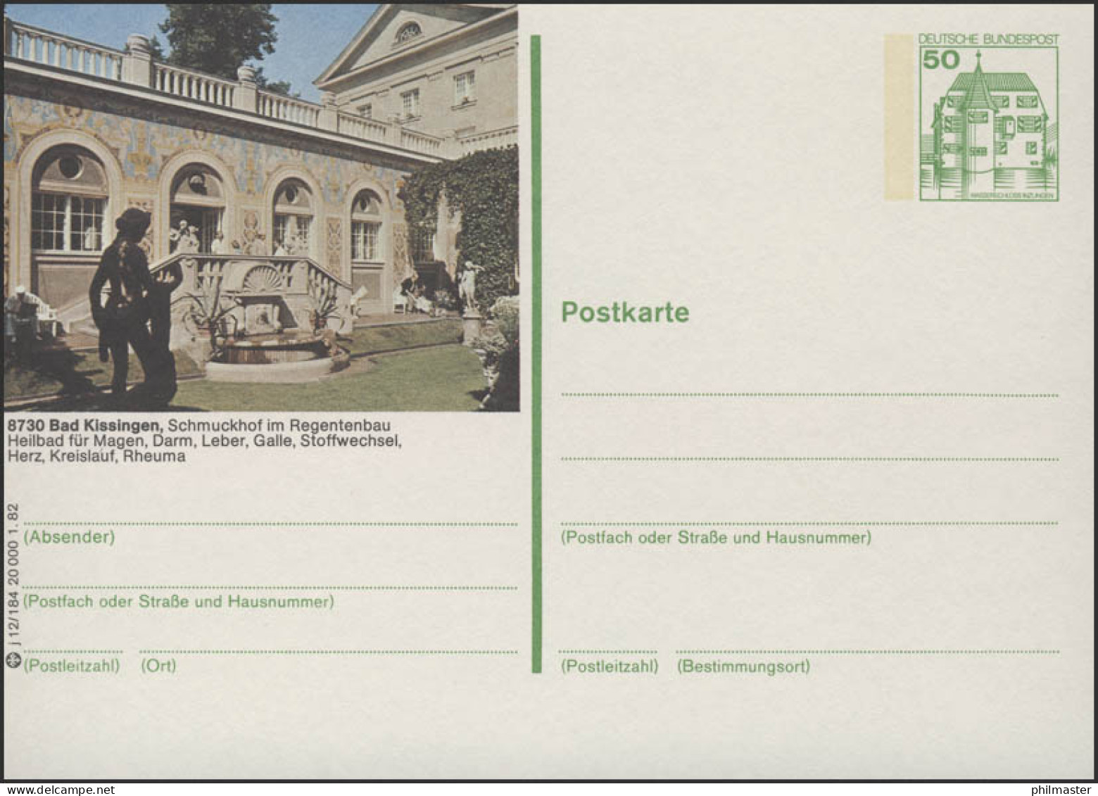 P134-j12/184 - 8730 Bad Kissingen, Schmuckhof ** - Cartes Postales Illustrées - Neuves