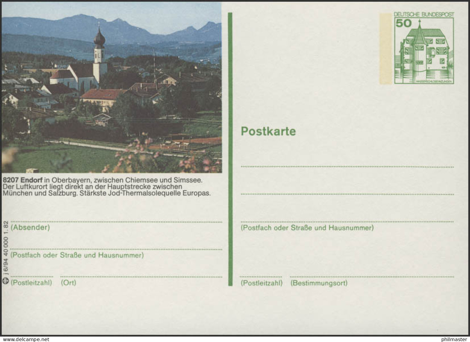 P134-j6/094 - 8207 Endorf/Oberbayern ** - Illustrated Postcards - Mint