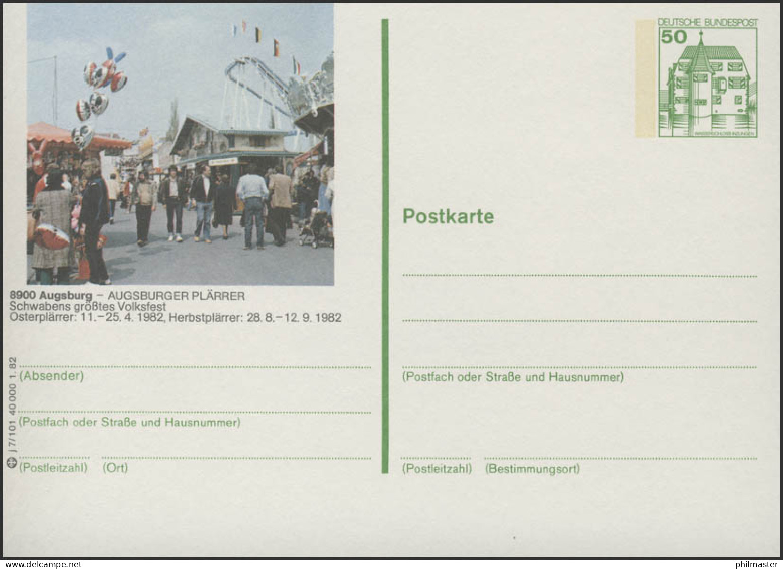 P134-j7/101 - 8900 Augsburg, Augsburger Plärrers 1 ** - Postales Ilustrados - Nuevos