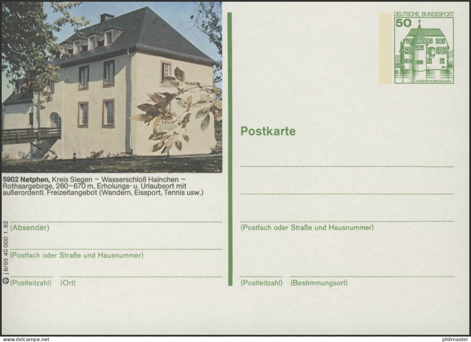 P134-j6/095 - 5902 Netphen, Wasserschloß Hainchen ** - Illustrated Postcards - Mint