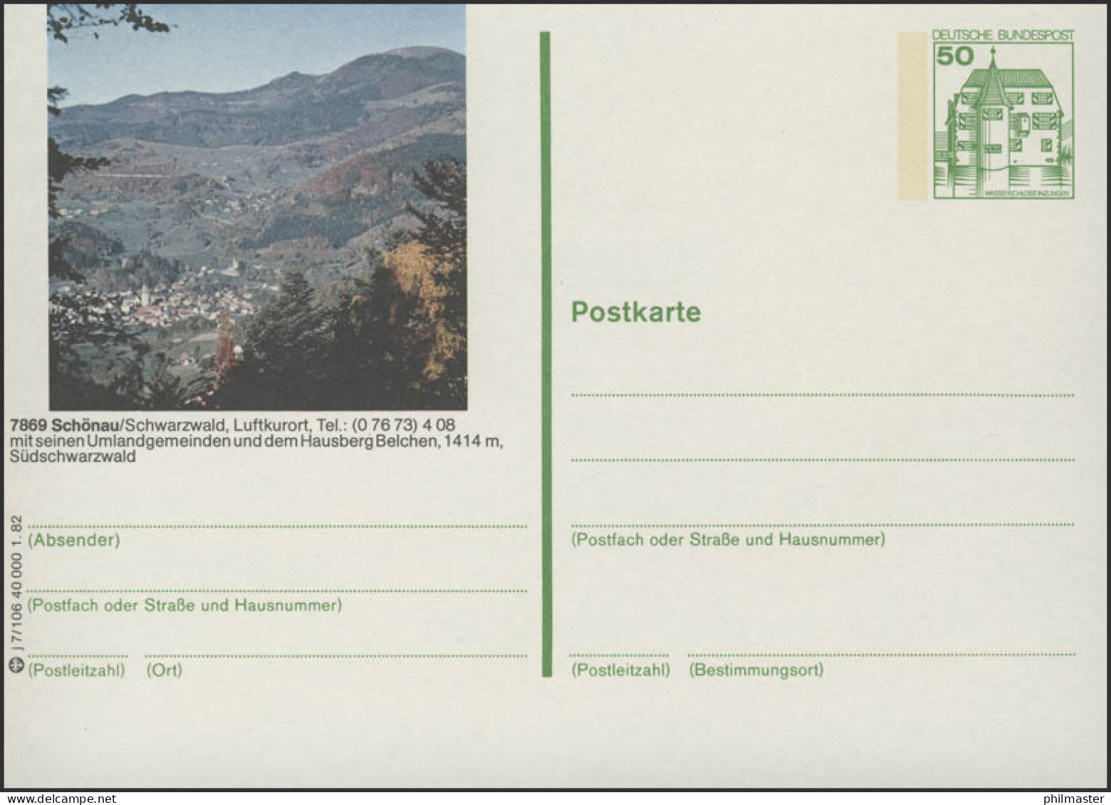 P134-j7/106 - 7869 Schönau, Panorama Hausberg Belchen ** - Postales Ilustrados - Nuevos