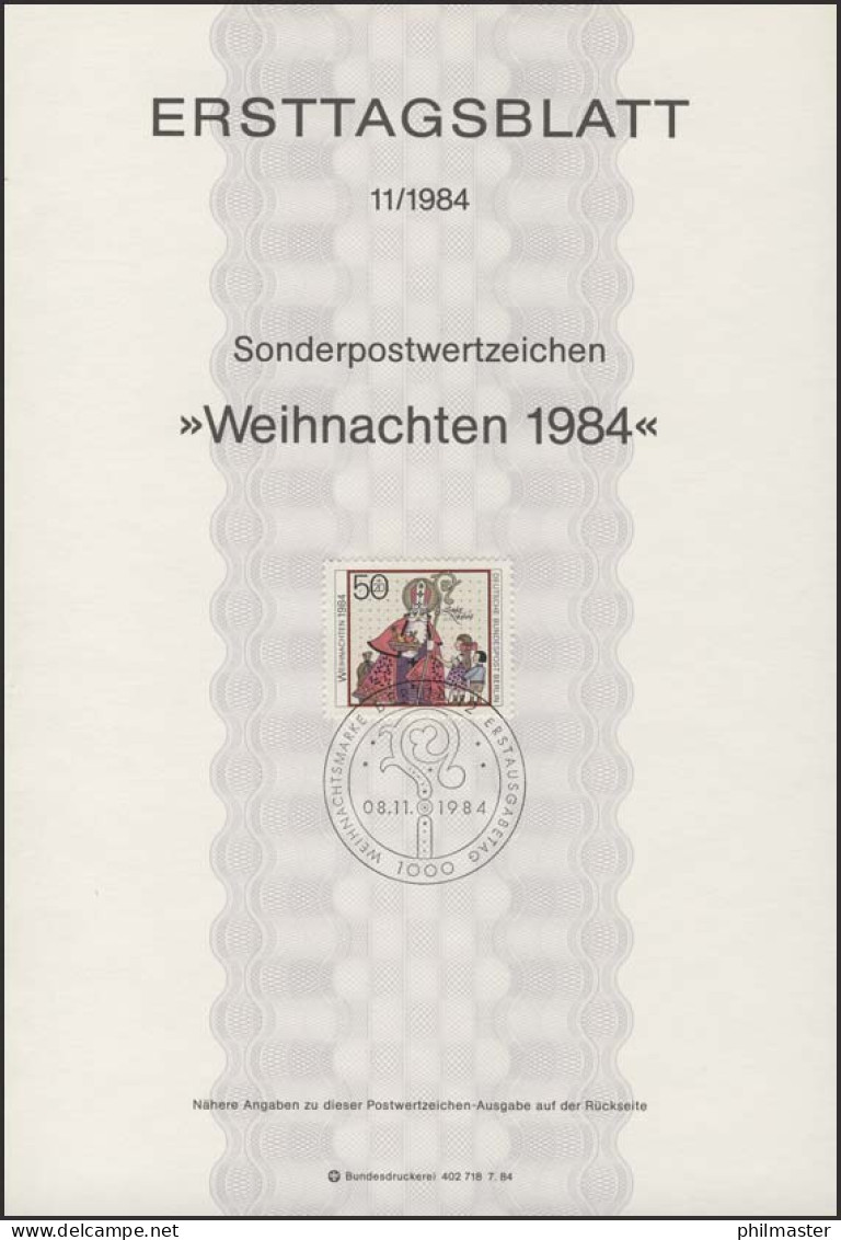 ETB 11/1984 Weihnachten - 1. Tag - FDC (Ersttagblätter)