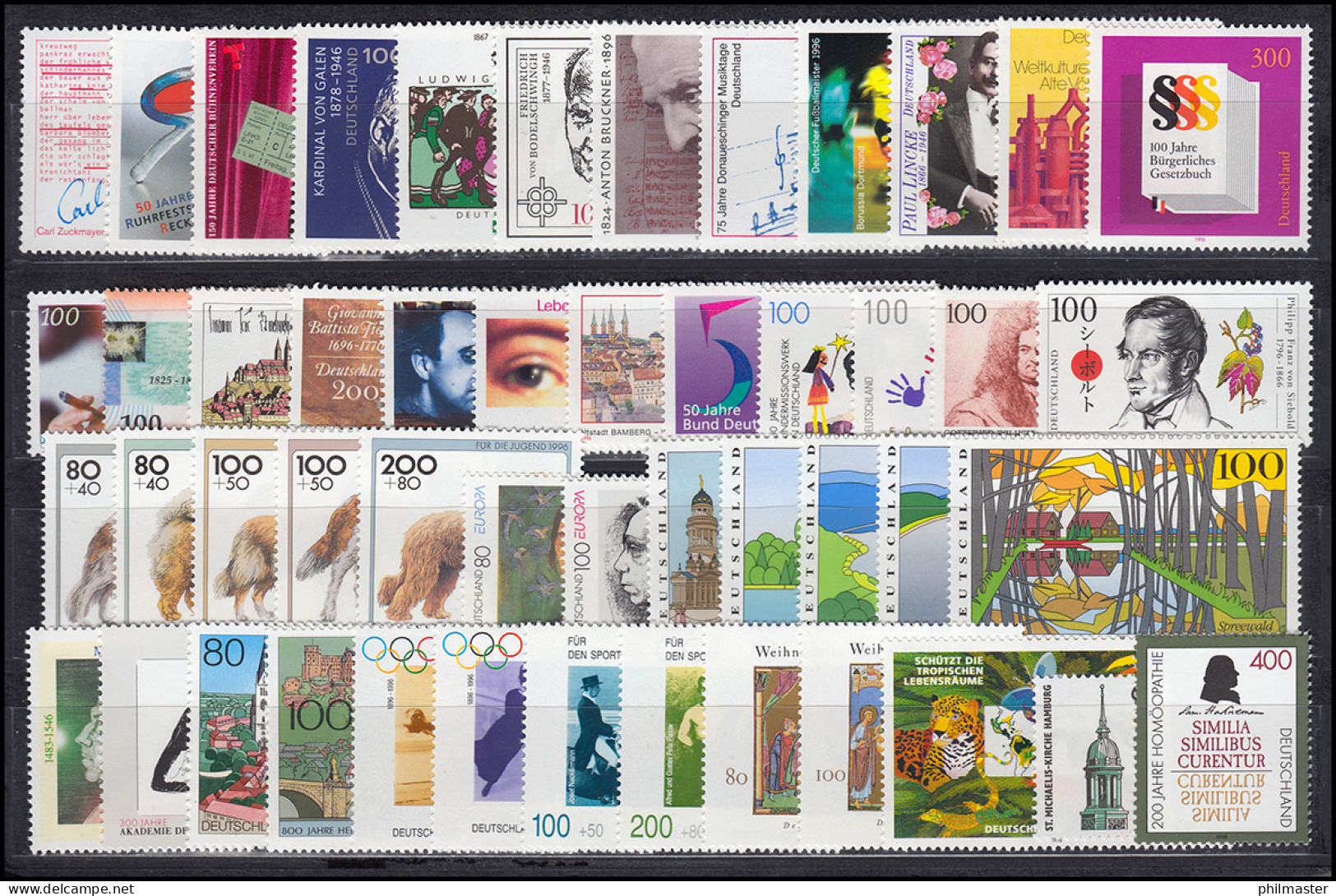 1834-1894 Bund-Jahrgang 1996 Komplett Postfrisch ** - Colecciones Anuales