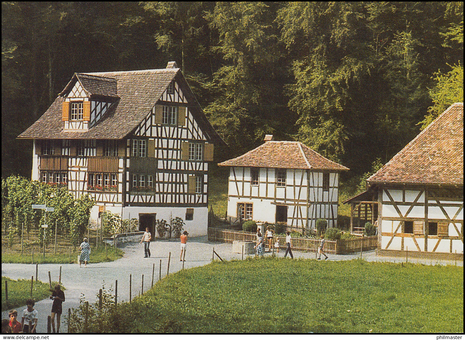 Schweiz 1191 Freilichtmuseum Ballenberg 1981, PTT-Grußkarte Zum Jahreswechsel - Cartoline Maximum