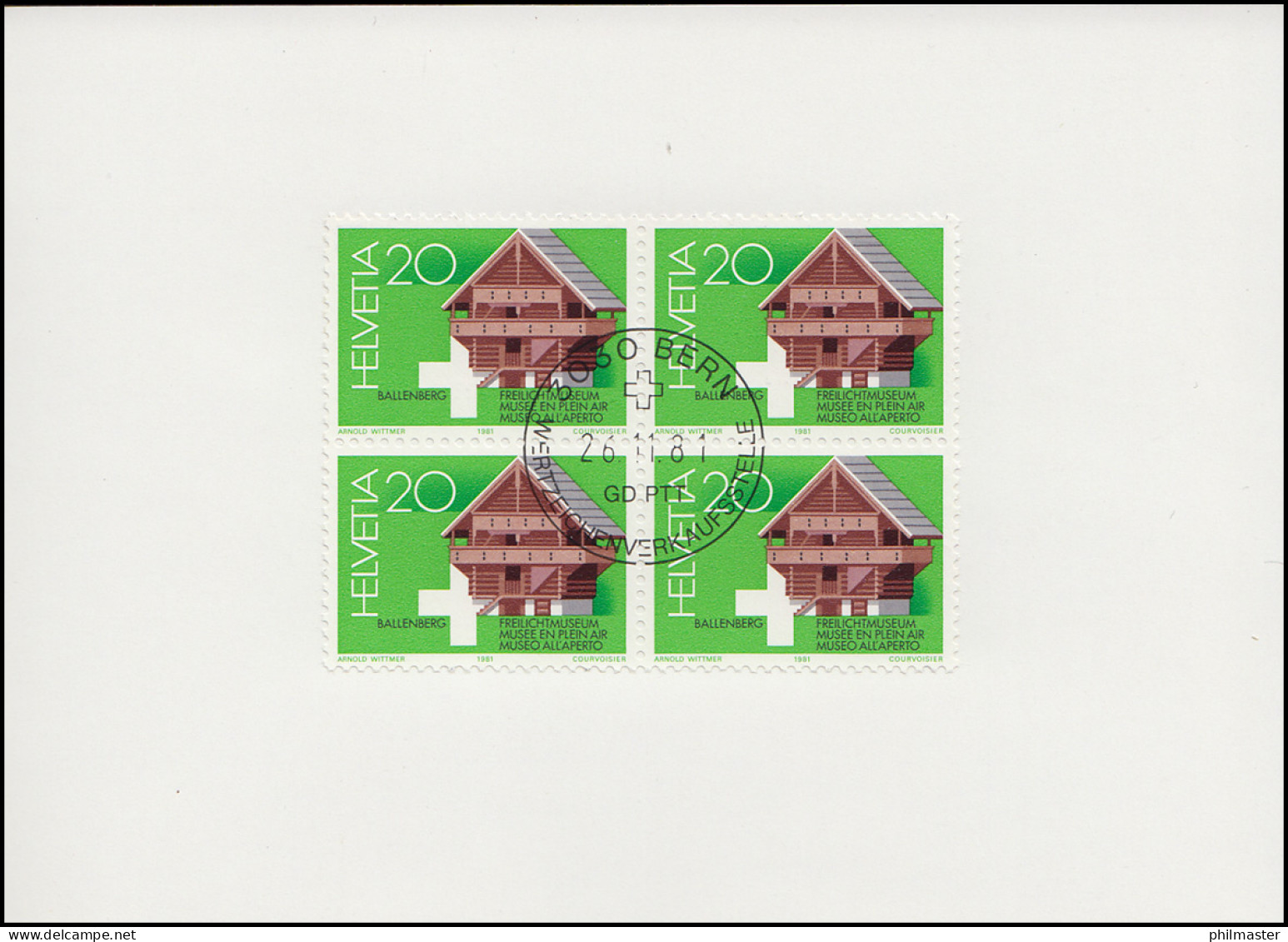 Schweiz 1191 Freilichtmuseum Ballenberg 1981, PTT-Grußkarte Zum Jahreswechsel - Cartes-Maximum (CM)