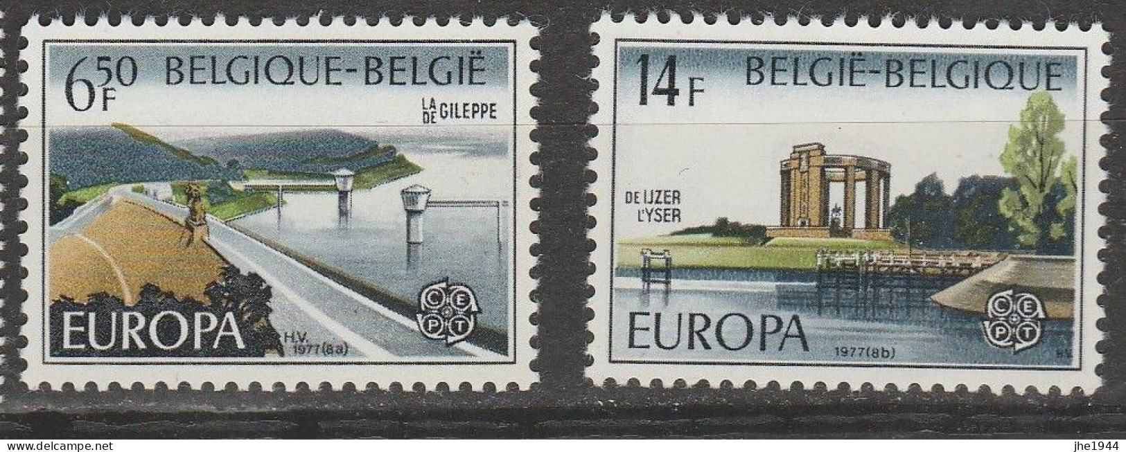 Belgique Europa 1977 N° 1848/ 1849 ** Paysages - 1977