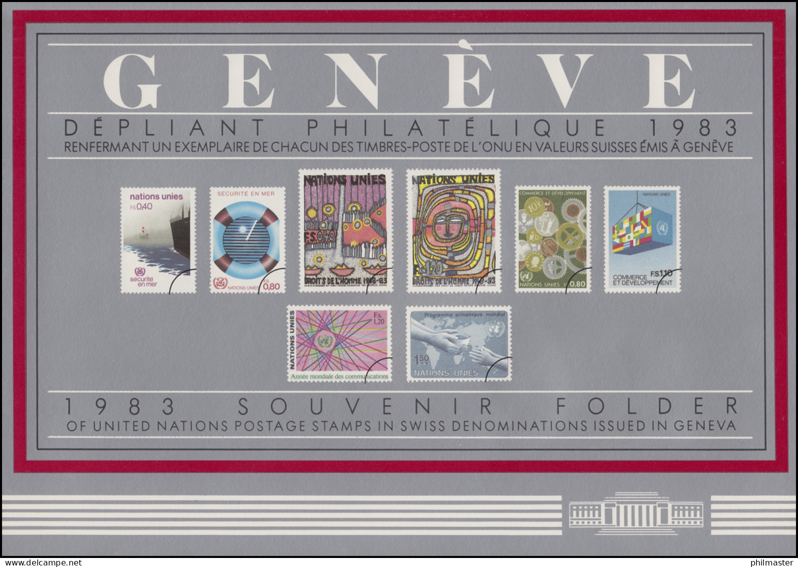 UNO Genf Jahressammelmappe 1983, Gestempelt - Autres & Non Classés
