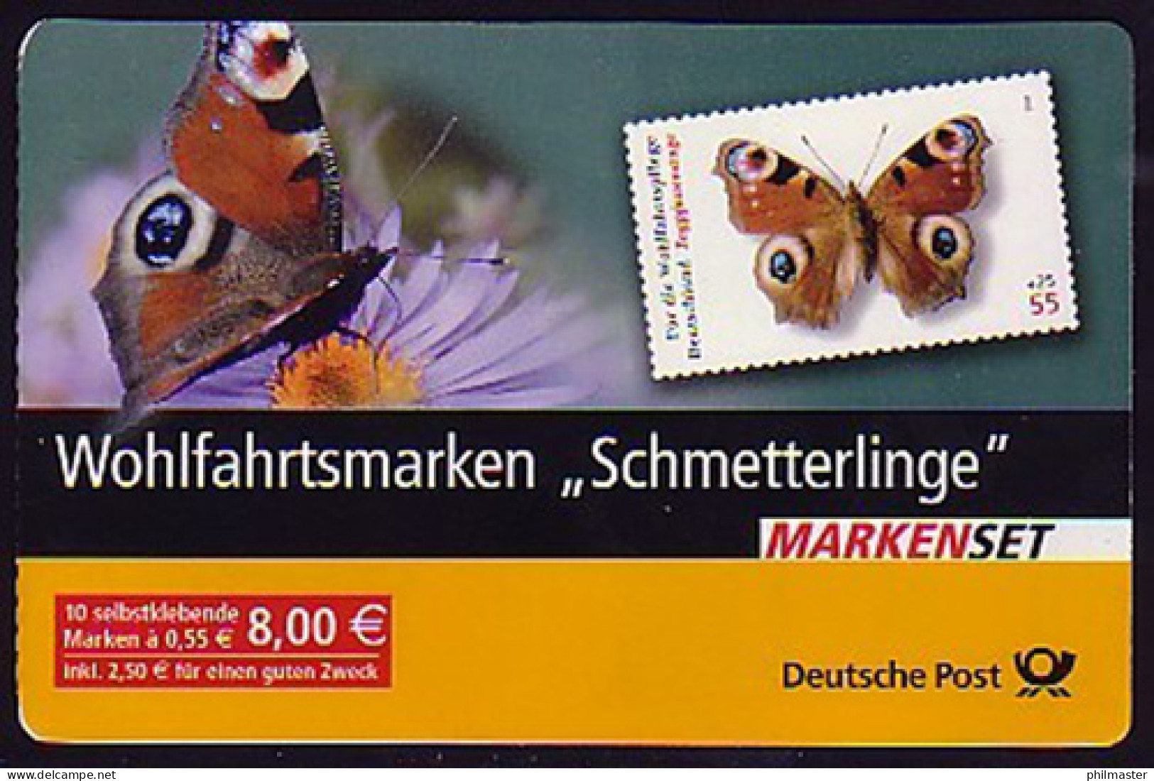 60 MH Wofa Schmetterlinge: Doppelstanze Felder 1+6 ** - 2001-2010