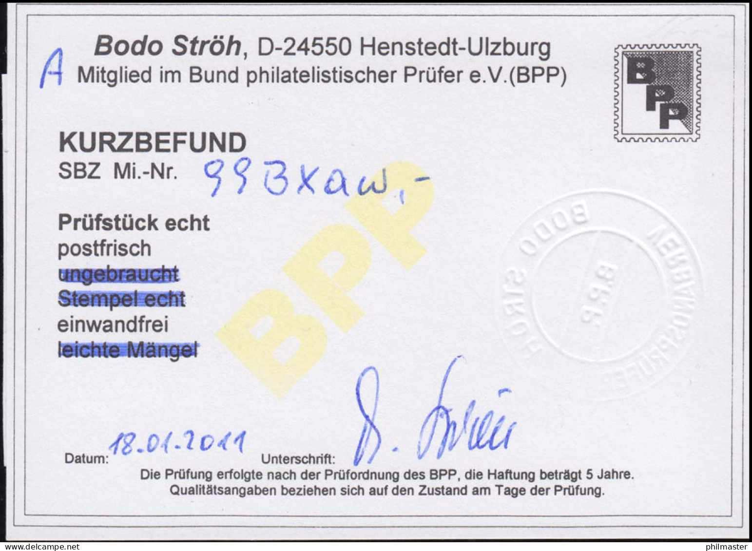 99BXaw Goethe 30 Pf. Seltene Papiervariante, ** Postfrisch Befund Ströh BPP - Mint