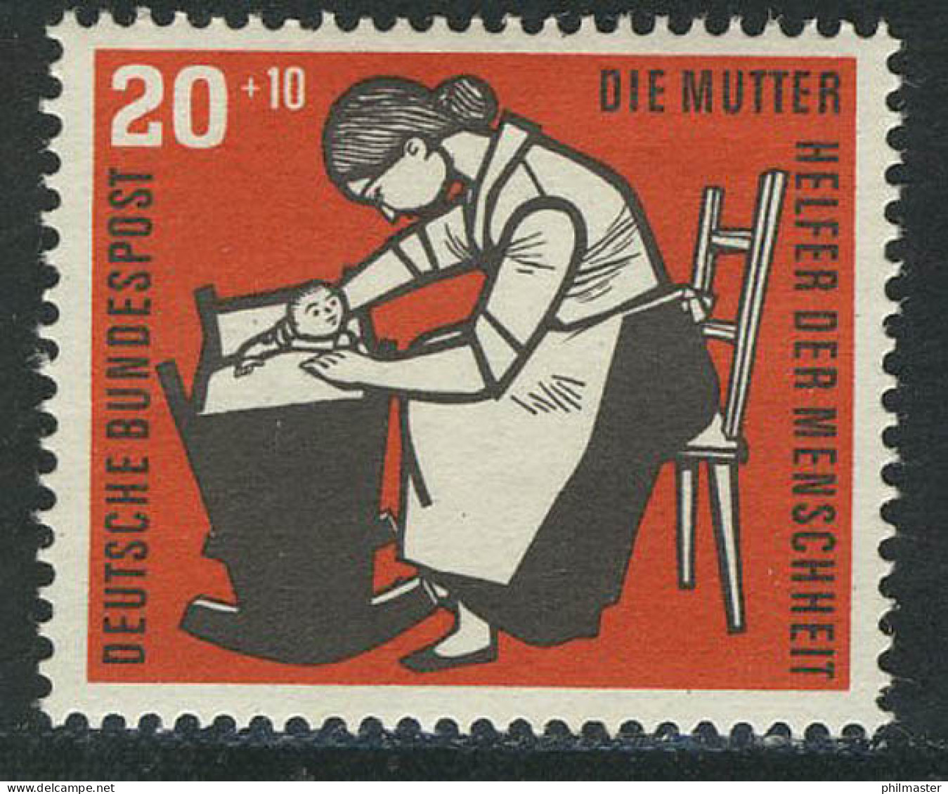 245 Kinderpflege 20+10 Pf Kinderwiege ** - Unused Stamps