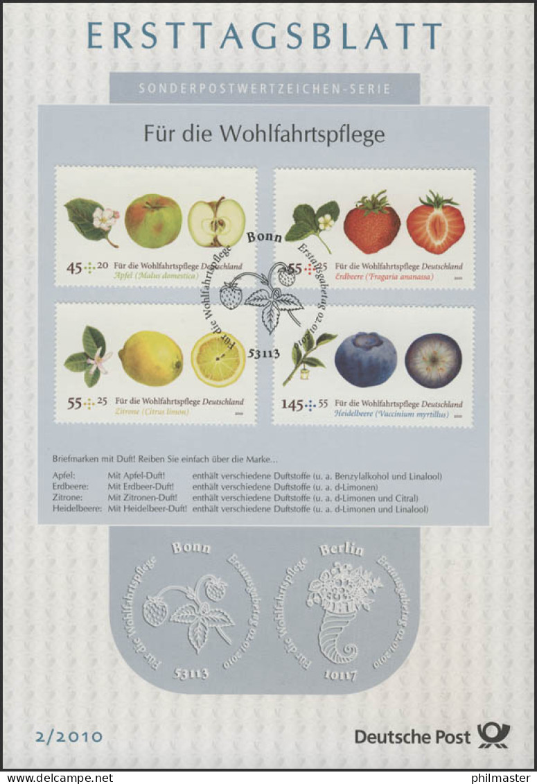 ETB 02/2010 Wohlfahrt, Obst, Apfel, Erdbeere, Zitrone, Heidelbeere, Mit Duft - 2001-2010